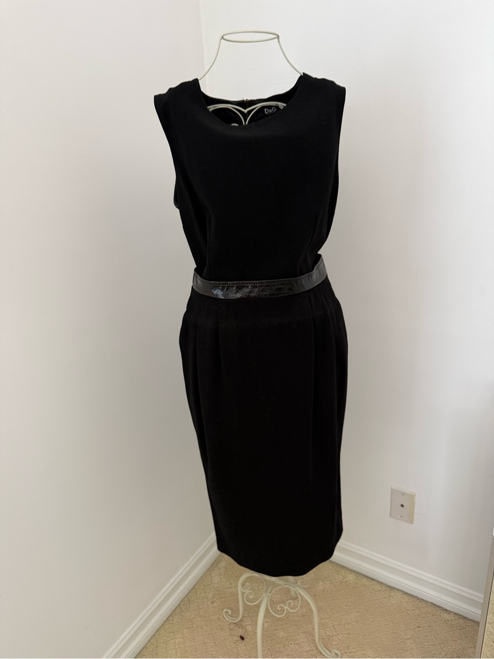 Vintage D&G Black Midi Dress w/ Belt